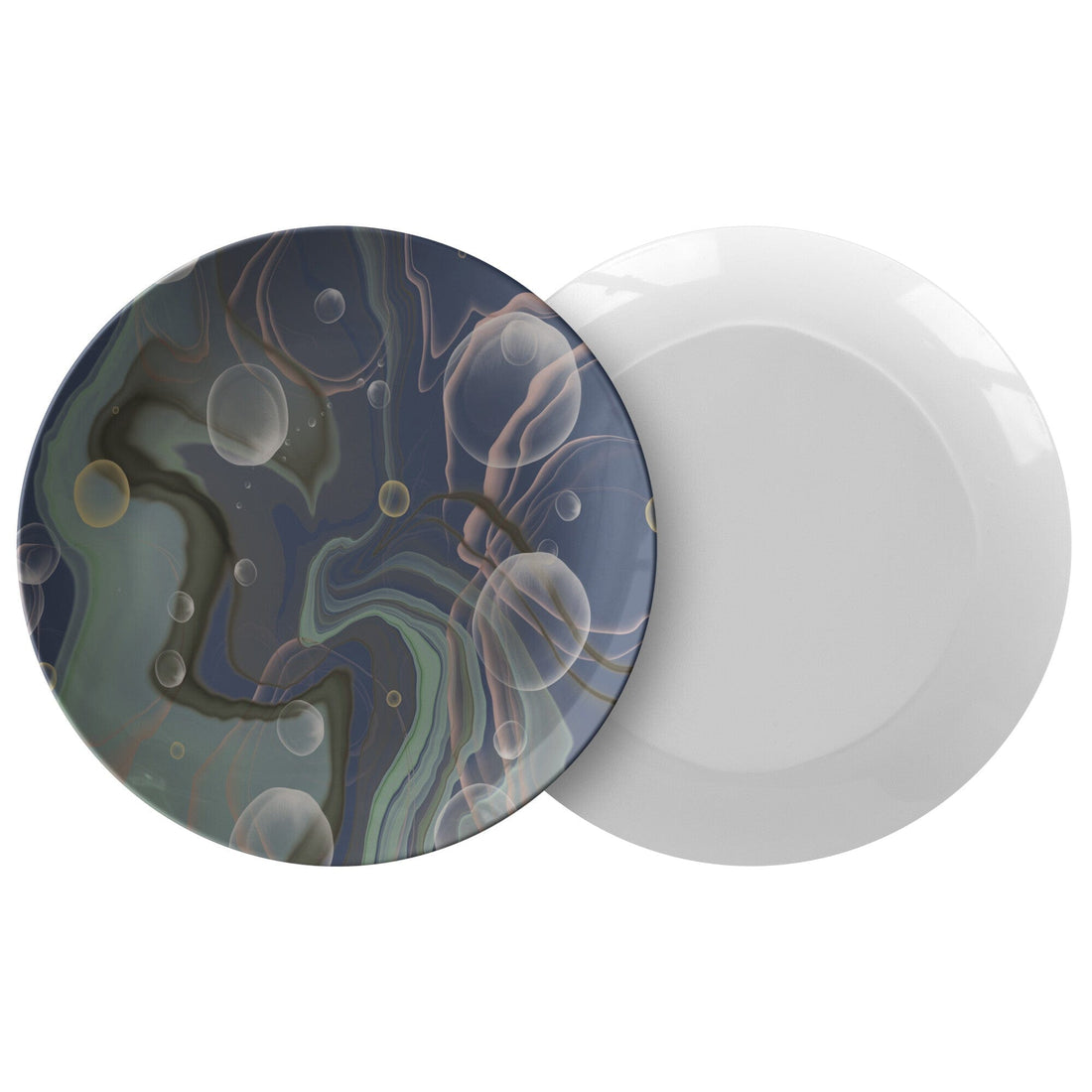 Kate McEnroe New York Marble Print Decorative Dinner PlatesPlatesP20 - MAR - BLU - 75S