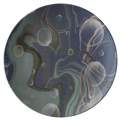 Kate McEnroe New York Marble Print Decorative Dinner PlatesPlatesP20 - MAR - BLU - 75S