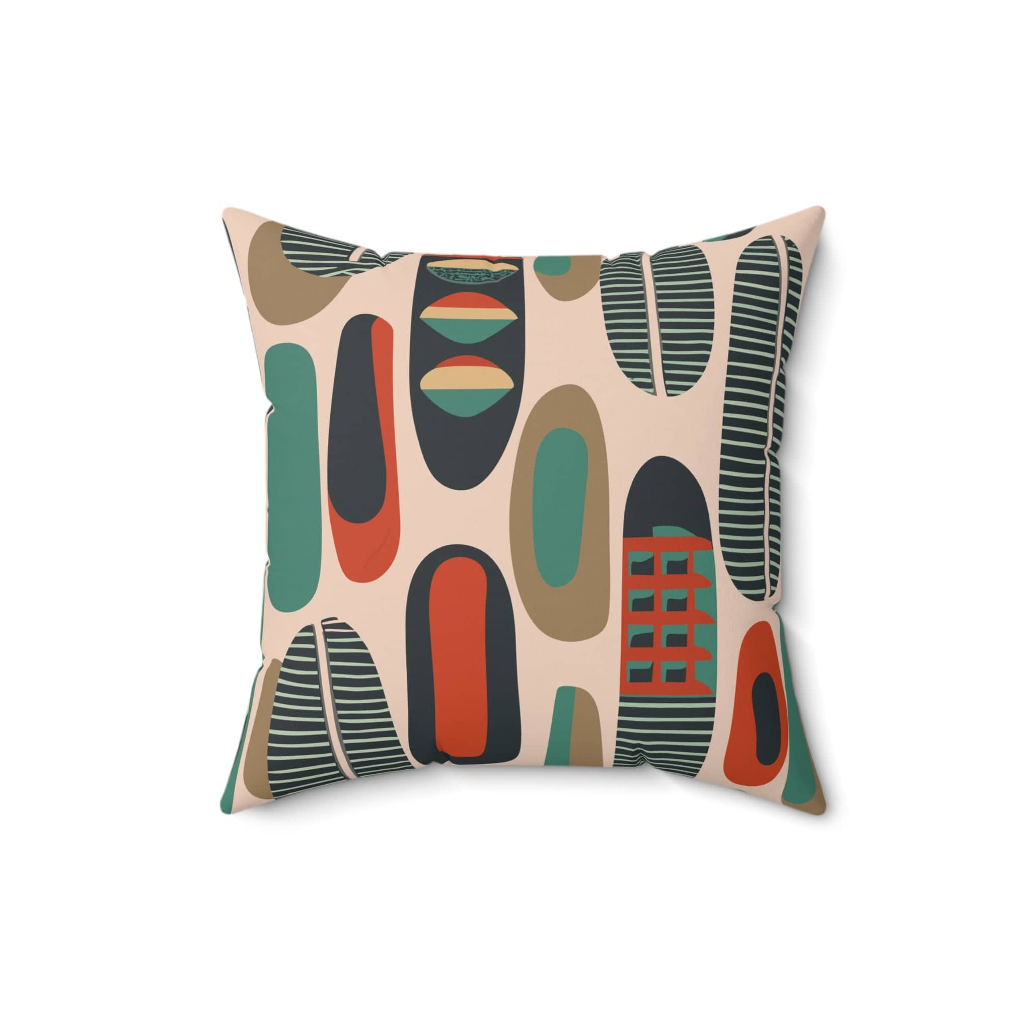 Kate McEnroe New York MCM Abstract Throw Pillow, Retro Chic Cushion Cover, Organic Shapes Pillow Sham, Mid-Century Modernist Decor Throw Pillows 16&quot; × 16&quot; 56174234549854756774