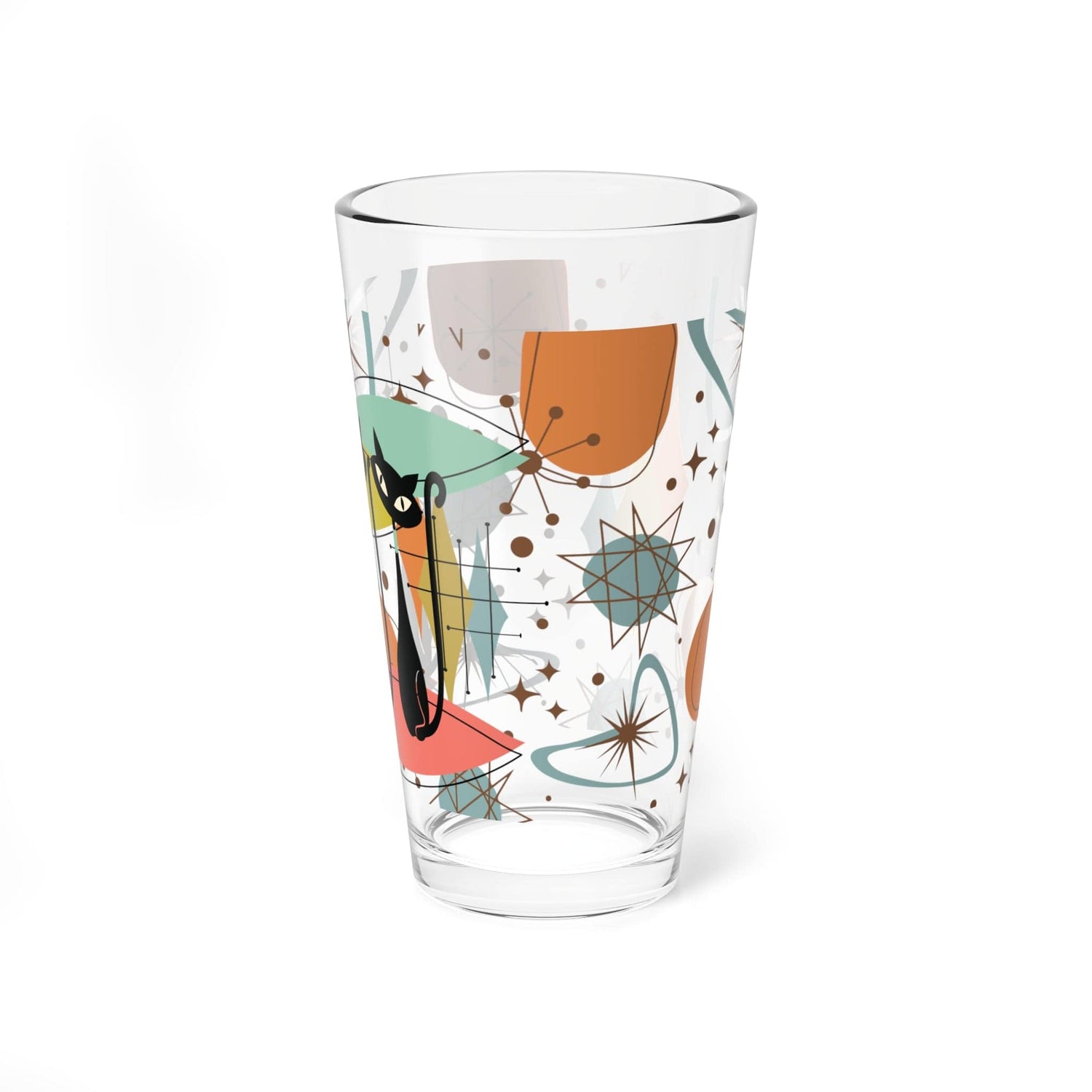 Kate McEnroe New York MCM Atomic Cat Barware, Mid Century Modern Mixing, Shaker, Drinking Glass, Retro Kitschy DrinkwareMixing Glasses27192726980678189485