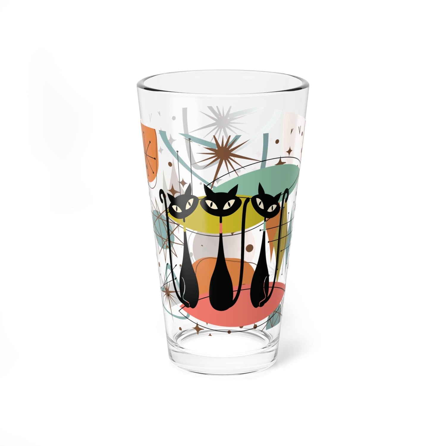 Kate McEnroe New York MCM Atomic Cat Barware, Mid Century Modern Mixing, Shaker, Drinking Glass, Retro Kitschy DrinkwareMixing Glasses27192726980678189485