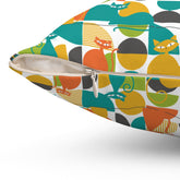 Kate McEnroe New York MCM Atomic Cat Retro Geometric Throw Pillow, 50s Mod CushionThrow Pillows15718828287161711903