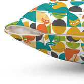 Kate McEnroe New York MCM Atomic Cat Retro Geometric Throw Pillow, 50s Mod CushionThrow Pillows15718828287161711903