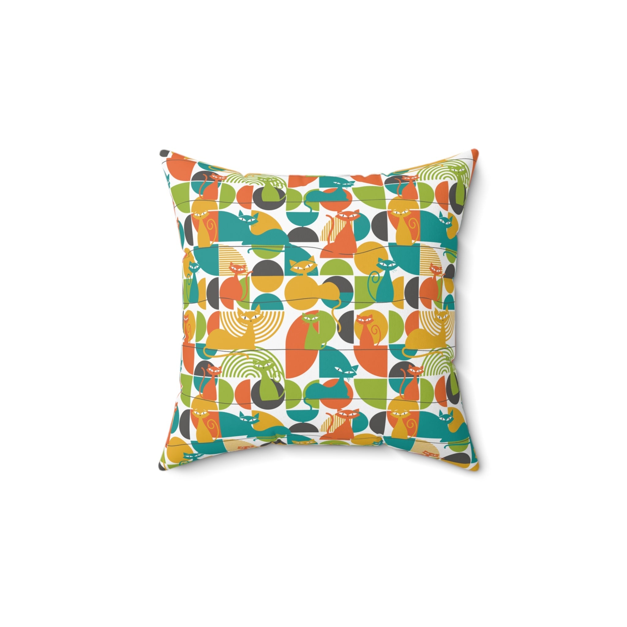 Kate McEnroe New York MCM Atomic Cat Retro Geometric Throw Pillow, 50s Mod CushionThrow Pillows16239352140565907517