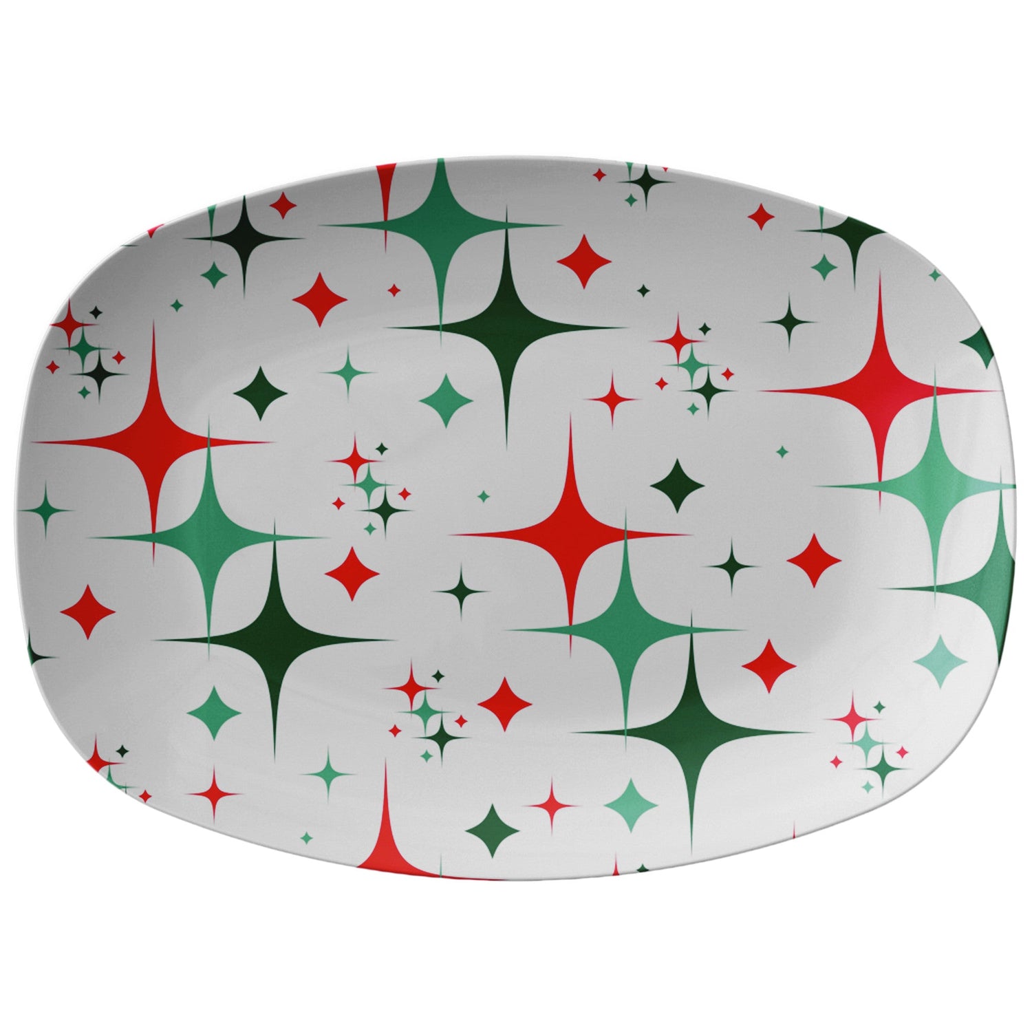 Kate McEnroe New York MCM Atomic Starburst Christmas Platter, Retro Mid Century Modern Serving TrayServing Platters9727