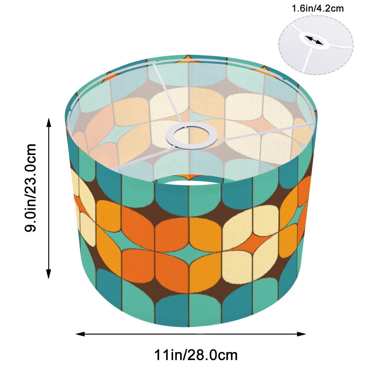 Kate McEnroe New York MCM Geometric Retro Teal Orange Lamp ShadeLamp ShadesOf0KCqmuO8
