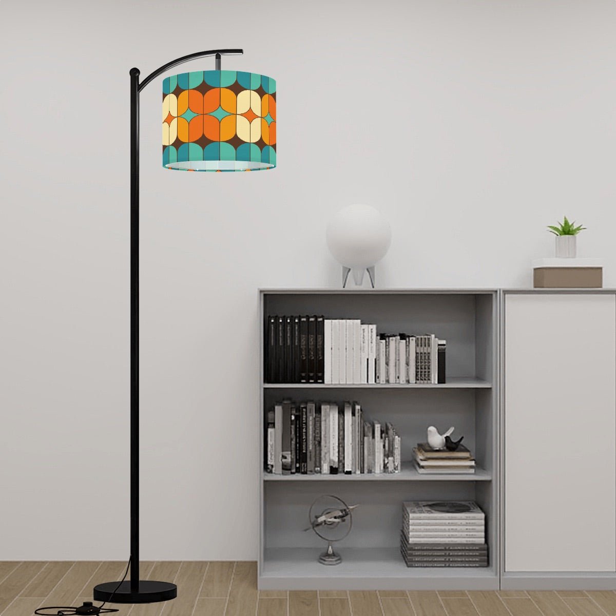 Kate McEnroe New York MCM Geometric Retro Teal Orange Lamp ShadeLamp ShadesOf0KCqmuO8