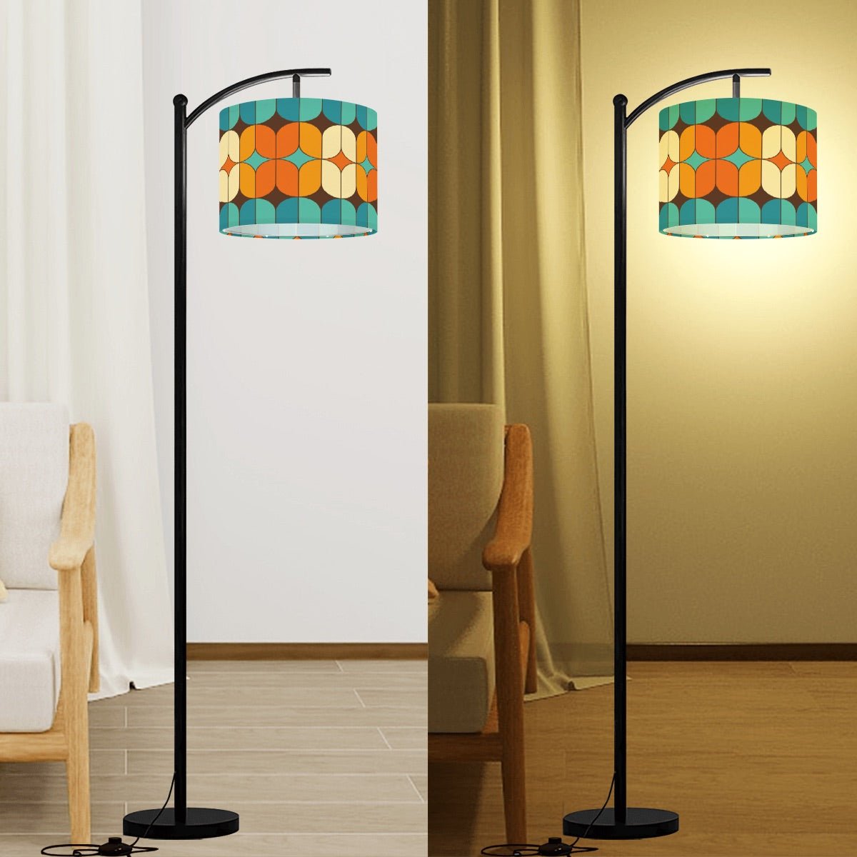 Kate McEnroe New York MCM Geometric Retro Teal Orange Lamp ShadeLamp ShadesOf0KCqmuO8