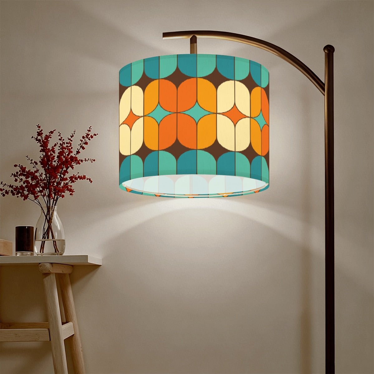 Kate McEnroe New York MCM Geometric Retro Teal Orange Lamp ShadeLamp ShadesOf0KCqmuO8