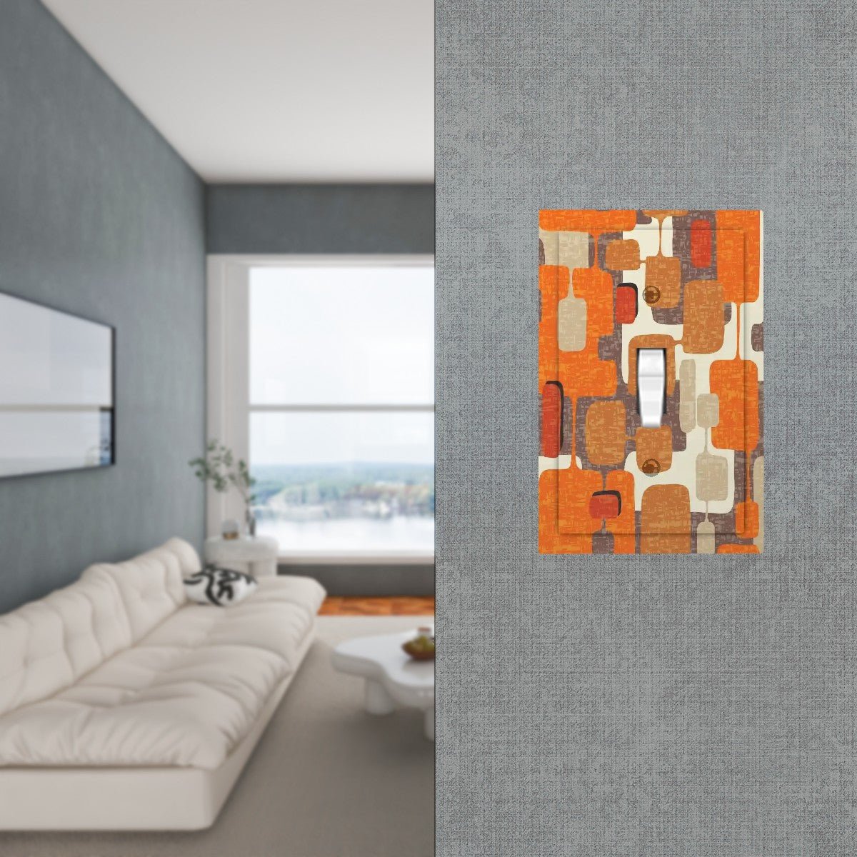 Kate McEnroe New York MCM Retro Geometric Switch Plate, 1960s Mod Wall Cover AccentSwitch PlatesNEJ3giCn88