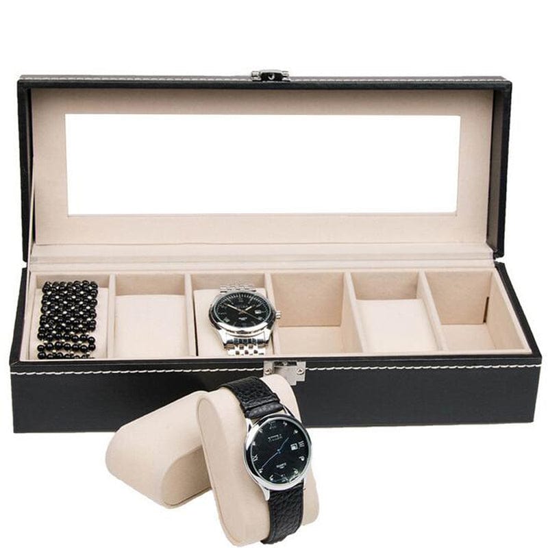 Kate McEnroe New York Men's Leather Watch Display Box Watches Black 214h8uv7800