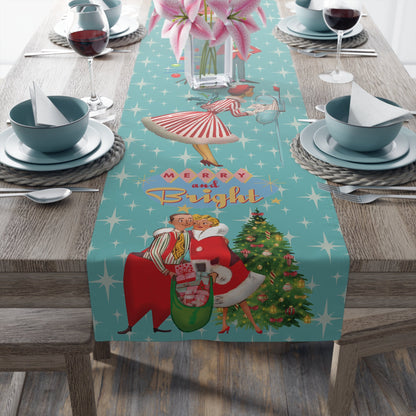 Kate McEnroe New York Merry and Bright Retro 1950s Mid Century Modern Christmas Table RunnerTable Runners82100706487864756717