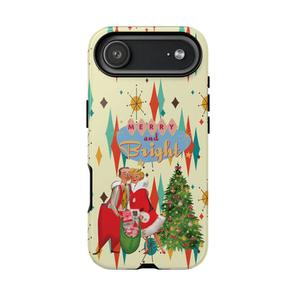 Kate McEnroe New York Merry and Bright Retro Christmas iPhone Case, 1950s Kitsch Mid Century Modern Holiday Cover, Atomic Starburst Vintage Phone AccessoryPhone Cases21350931273677673934