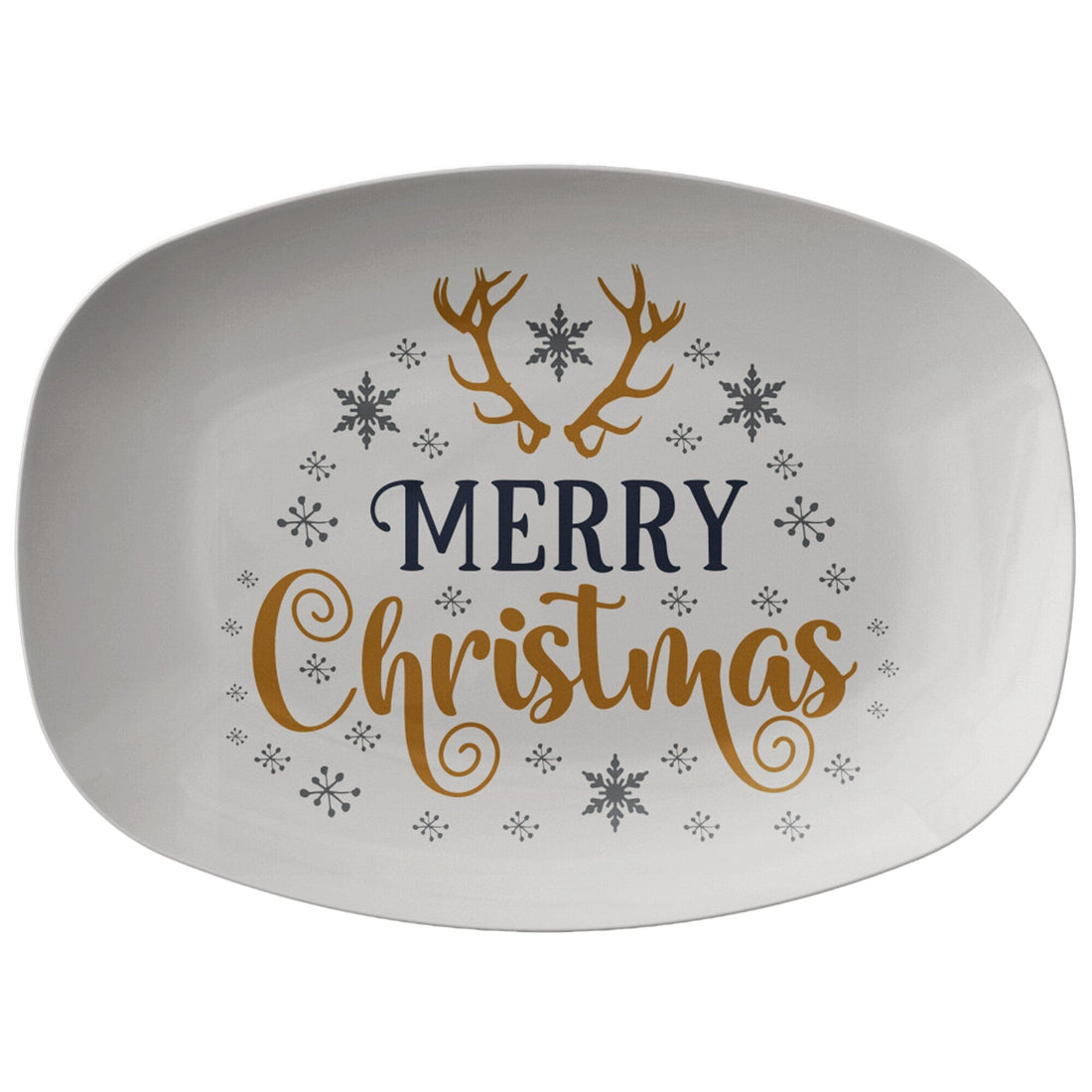 Kate McEnroe New York Merry Christmas Reindeer Serving PlatterServing Platters9727