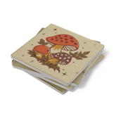 Kate McEnroe New York Merry Mushroom Coasters, Mid Century Modern Retro 70s Drinkware Set of 4Coasters7021