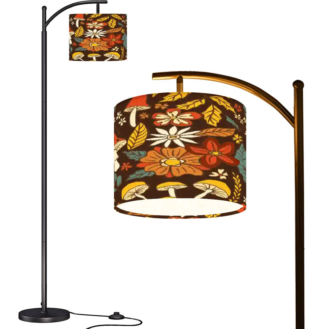 Kate McEnroe New York Merry Mushroom Floral Arc Floor Lamp, Cottagecore Retro 70s LightingArc Floor LampskXHxUjwuOn