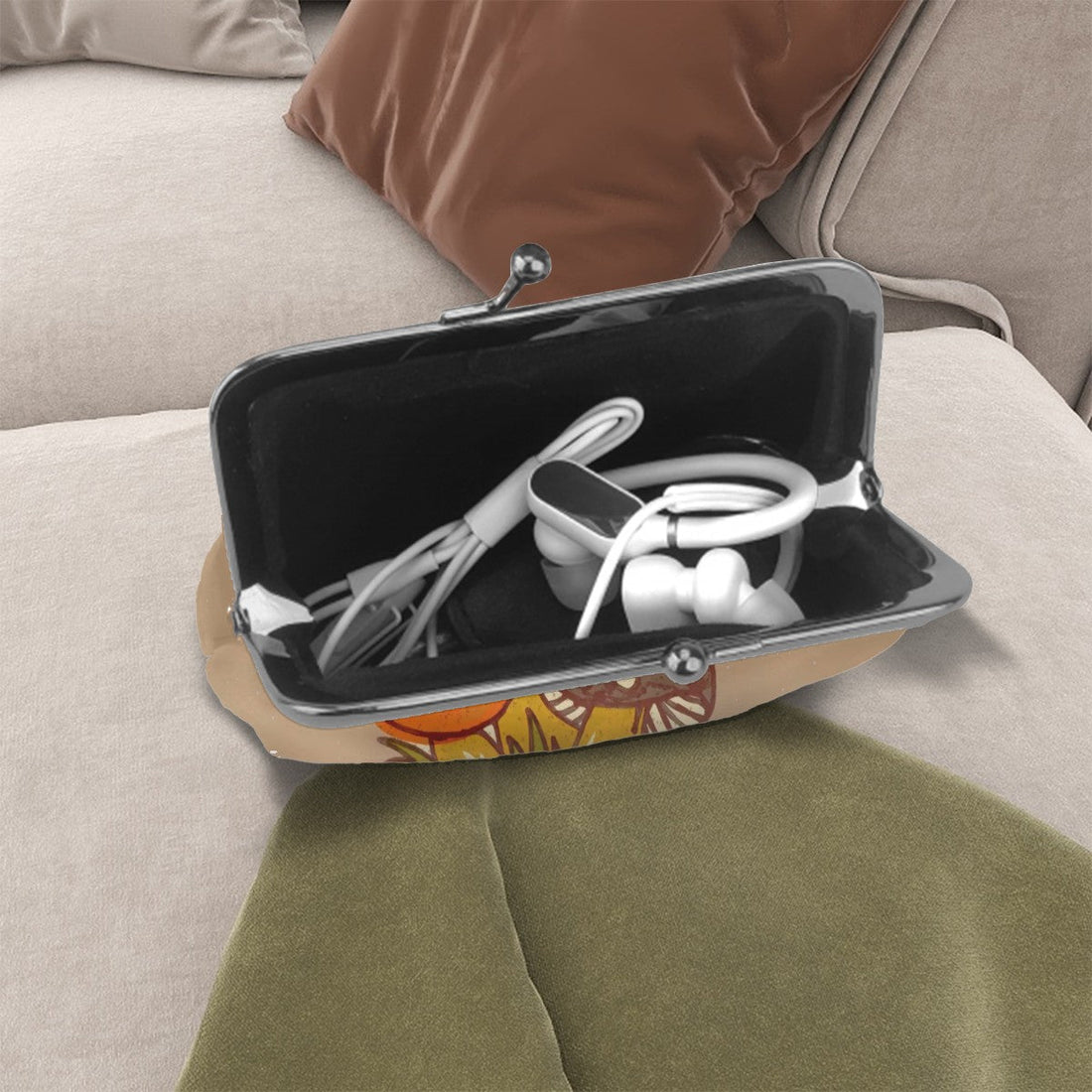 Kate McEnroe New York Merry Mushroom Groovy 70s Coin Purse, Cottagecore Mid century Modern WalletCoin PursescUm4Trk6zB