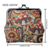 Kate McEnroe New York Merry Mushroom Kisslock Coin Purse, Groovy Retro 70s Psychedelic WalletCoin PursesouXDAOBm8Y