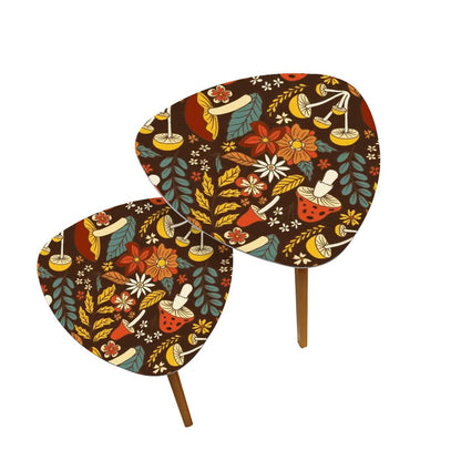 Kate McEnroe New York Merry Mushroom Nesting Tables, Mid Mod Floral Kitsch Accent FurnitureNesting Tablesy4e2sOtVBd