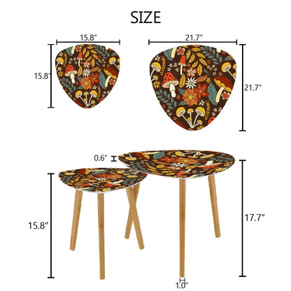 Kate McEnroe New York Merry Mushroom Nesting Tables, Mid Mod Floral Kitsch Accent FurnitureNesting Tablesy4e2sOtVBd