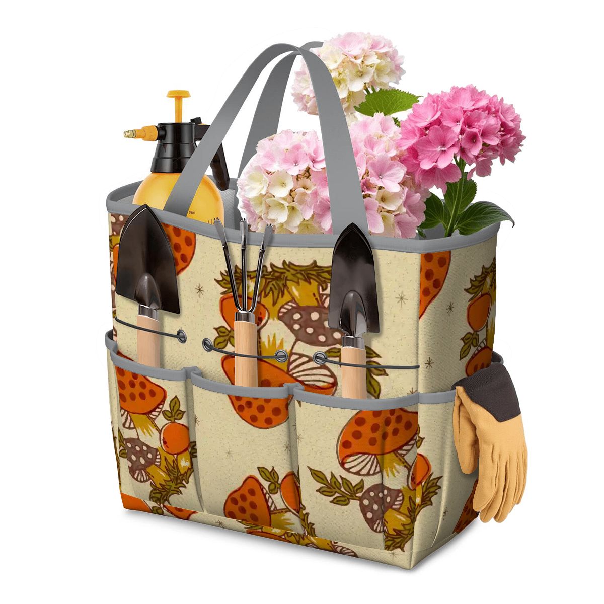 Kate McEnroe New York Merry Mushroom Retro 70s Kitschy Garden Tool Bag OrganizerGarden Tool BagDxaLm8y1JZ