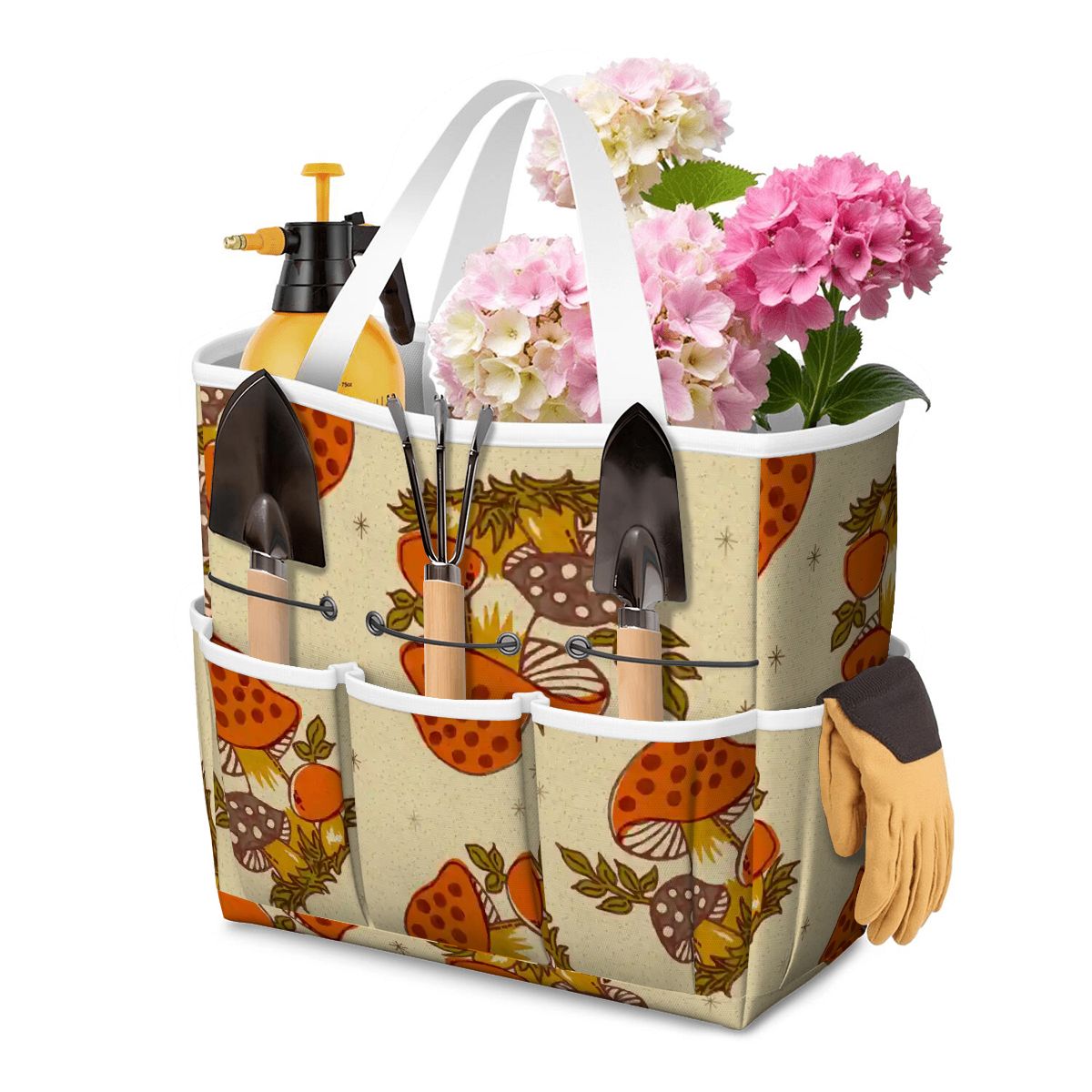 Kate McEnroe New York Merry Mushroom Retro 70s Kitschy Garden Tool Bag OrganizerGarden Tool Bagpbzu2OOoF1
