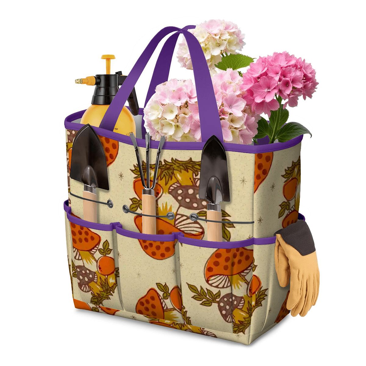 Kate McEnroe New York Merry Mushroom Retro 70s Kitschy Garden Tool Bag OrganizerGarden Tool BagsFhJAmLbXF
