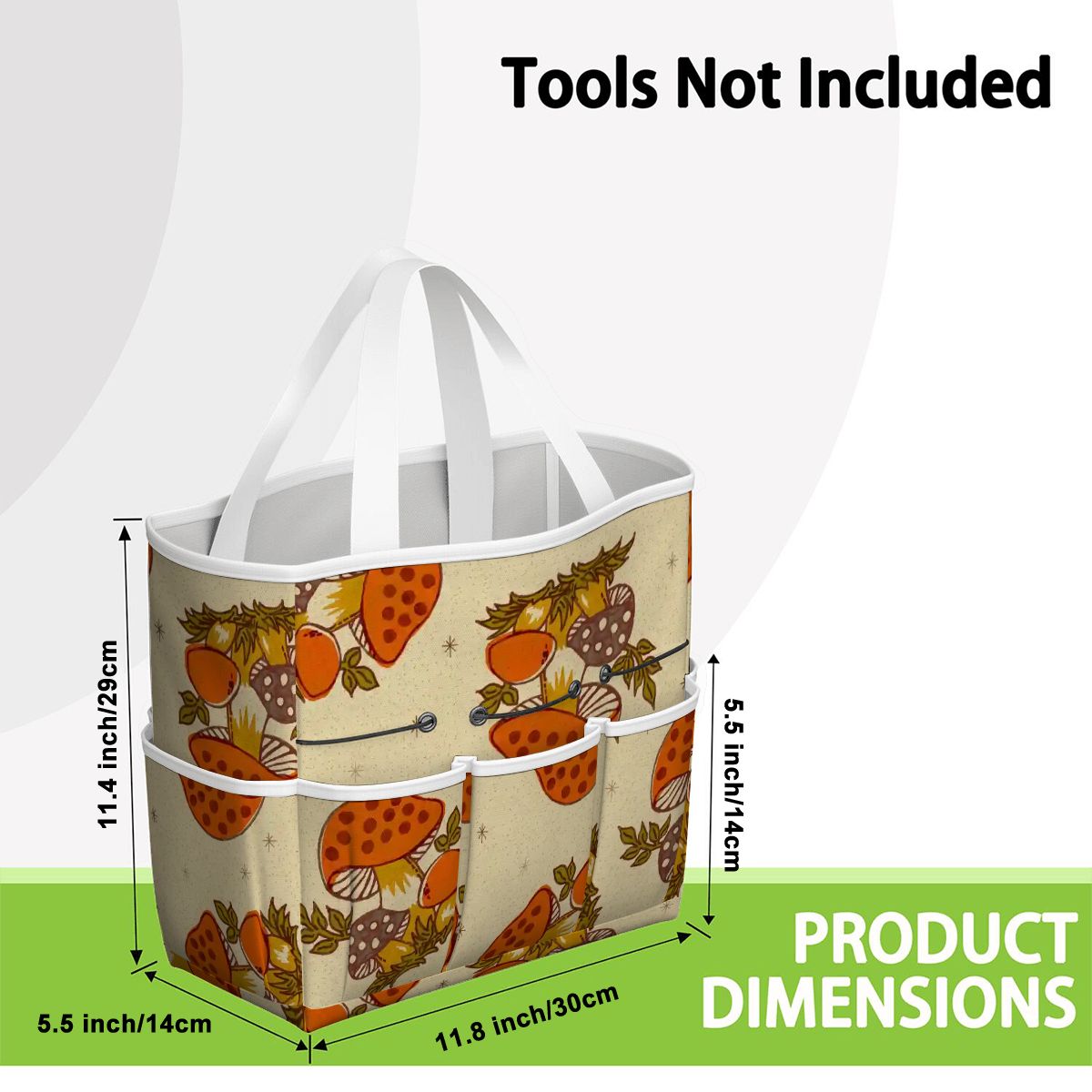 Kate McEnroe New York Merry Mushroom Retro 70s Kitschy Garden Tool Bag OrganizerGarden Tool BagSUWo6X7GMf