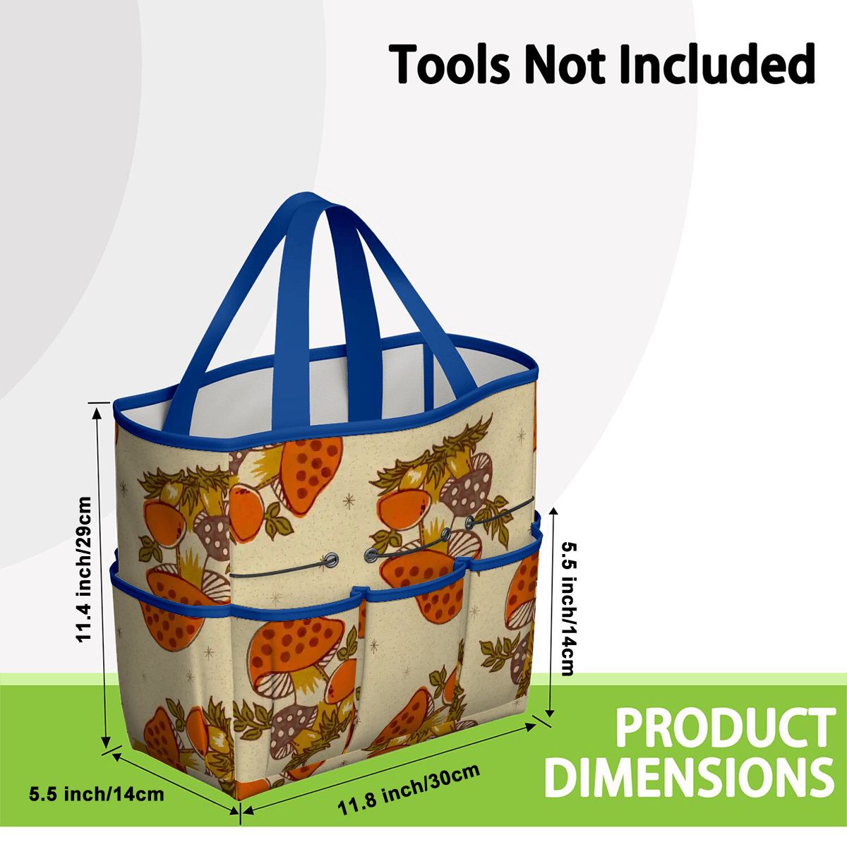 Kate McEnroe New York Merry Mushroom Retro 70s Kitschy Garden Tool Bag OrganizerGarden Tool BagSUWo6X7GMf