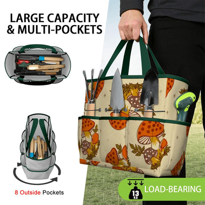 Kate McEnroe New York Merry Mushroom Retro 70s Kitschy Garden Tool Bag OrganizerGarden Tool BagSUWo6X7GMf