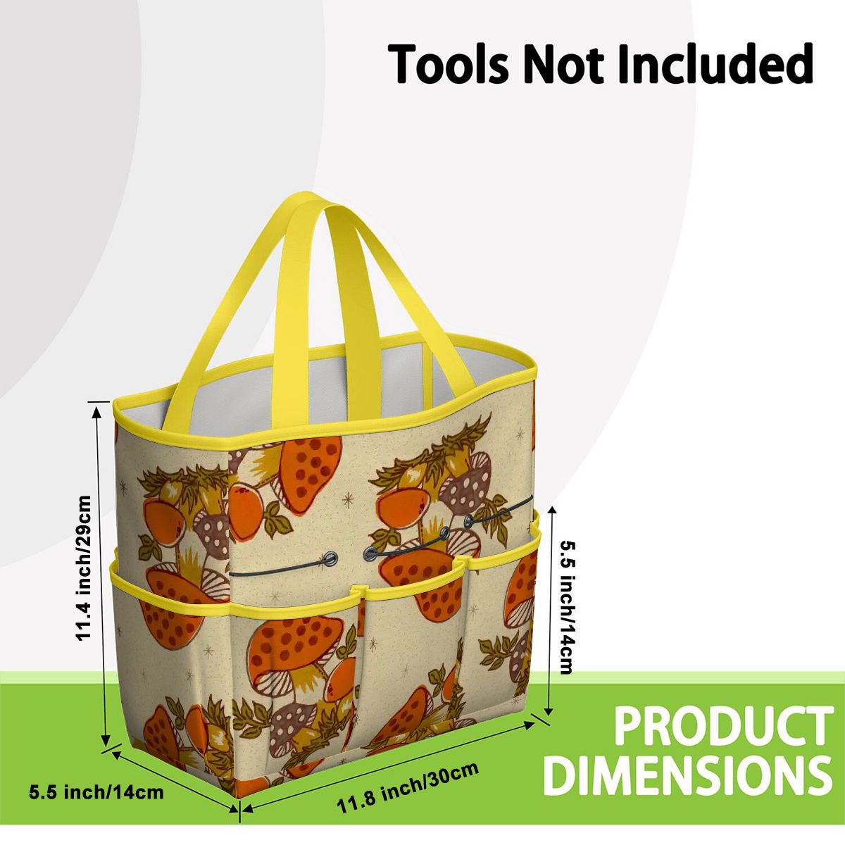 Kate McEnroe New York Merry Mushroom Retro 70s Kitschy Garden Tool Bag OrganizerGarden Tool BagSUWo6X7GMf