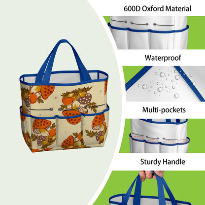 Kate McEnroe New York Merry Mushroom Retro 70s Kitschy Garden Tool Bag OrganizerGarden Tool BagSUWo6X7GMf