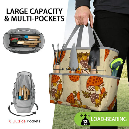 Kate McEnroe New York Merry Mushroom Retro 70s Kitschy Garden Tool Bag OrganizerGarden Tool BagSUWo6X7GMf