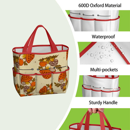 Kate McEnroe New York Merry Mushroom Retro 70s Kitschy Garden Tool Bag OrganizerGarden Tool BagSUWo6X7GMf