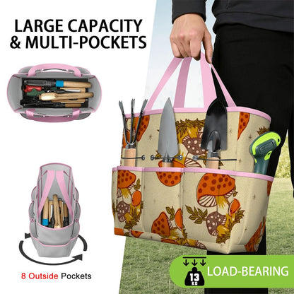 Kate McEnroe New York Merry Mushroom Retro 70s Kitschy Garden Tool Bag OrganizerGarden Tool BagSUWo6X7GMf