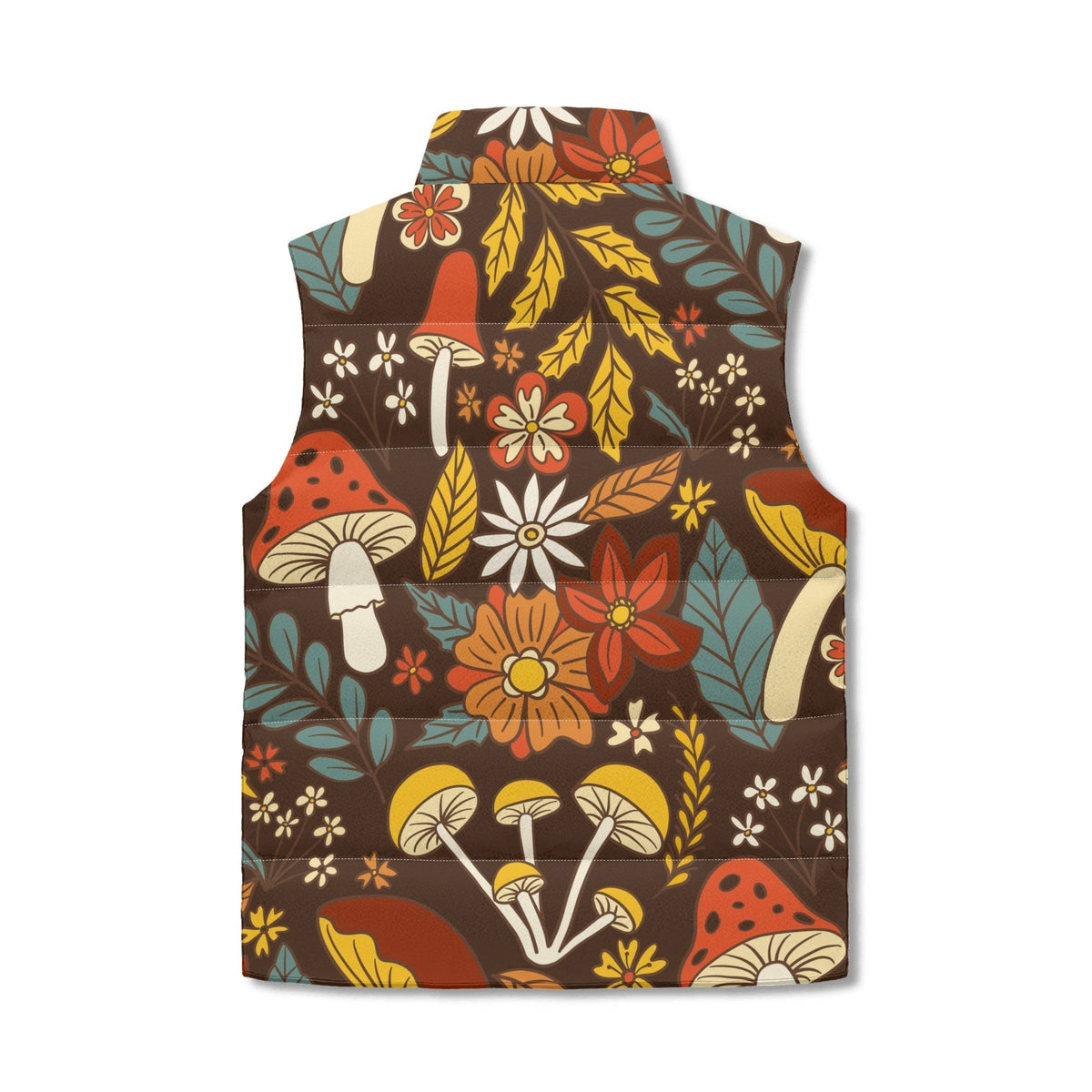 Kate McEnroe New York Merry Mushroom Retro 70s Puffer Vest, Vintage Fall Fashion LayeringPuffer VestsN9RQ48QW-1