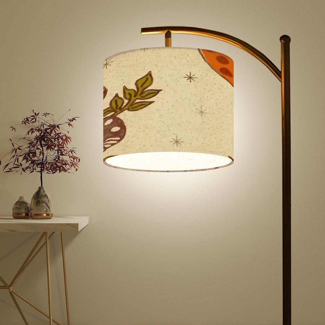 Kate McEnroe New York Merry Mushroom Retro Arc Lampshade, Mid Century Modern Boho Decor, 70s Mushroom Accent LightLamp ShadesV3LgvAY1Io