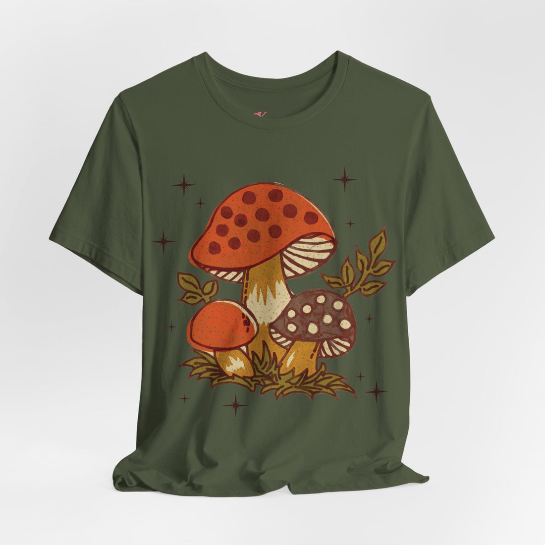Kate McEnroe New York Merry Mushroom Retro T-Shirt, 70s Groovy Mid Century Modern Graphic Tee, Vintage Cottagecore ShirtT-Shirts24664445904090142850