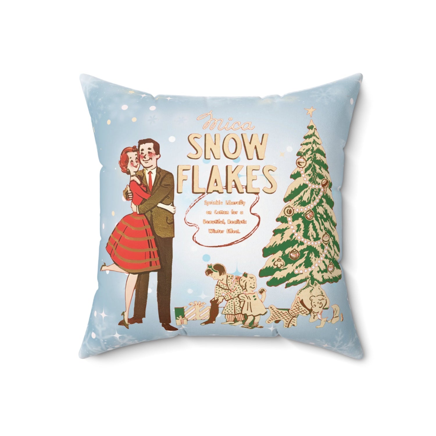 Kate McEnroe New York Mica Snow Flakes Throw Pillow, Retro 50s Winter Holiday Decor, Mid Century Modern Christmas CushionThrow Pillows26438648483233698762