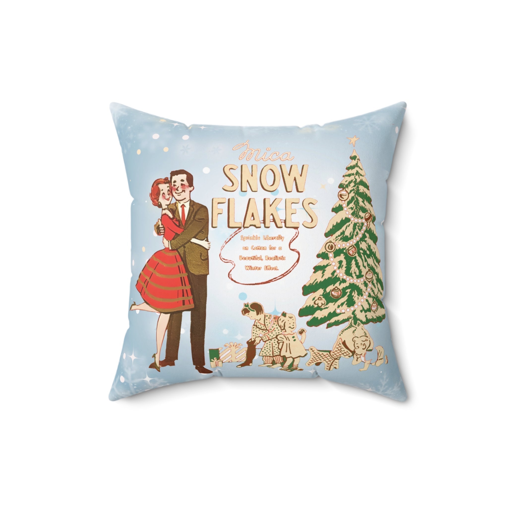 Kate McEnroe New York Mica Snow Flakes Throw Pillow, Retro 50s Winter Holiday Decor, Mid Century Modern Christmas CushionThrow Pillows26438648483233698762