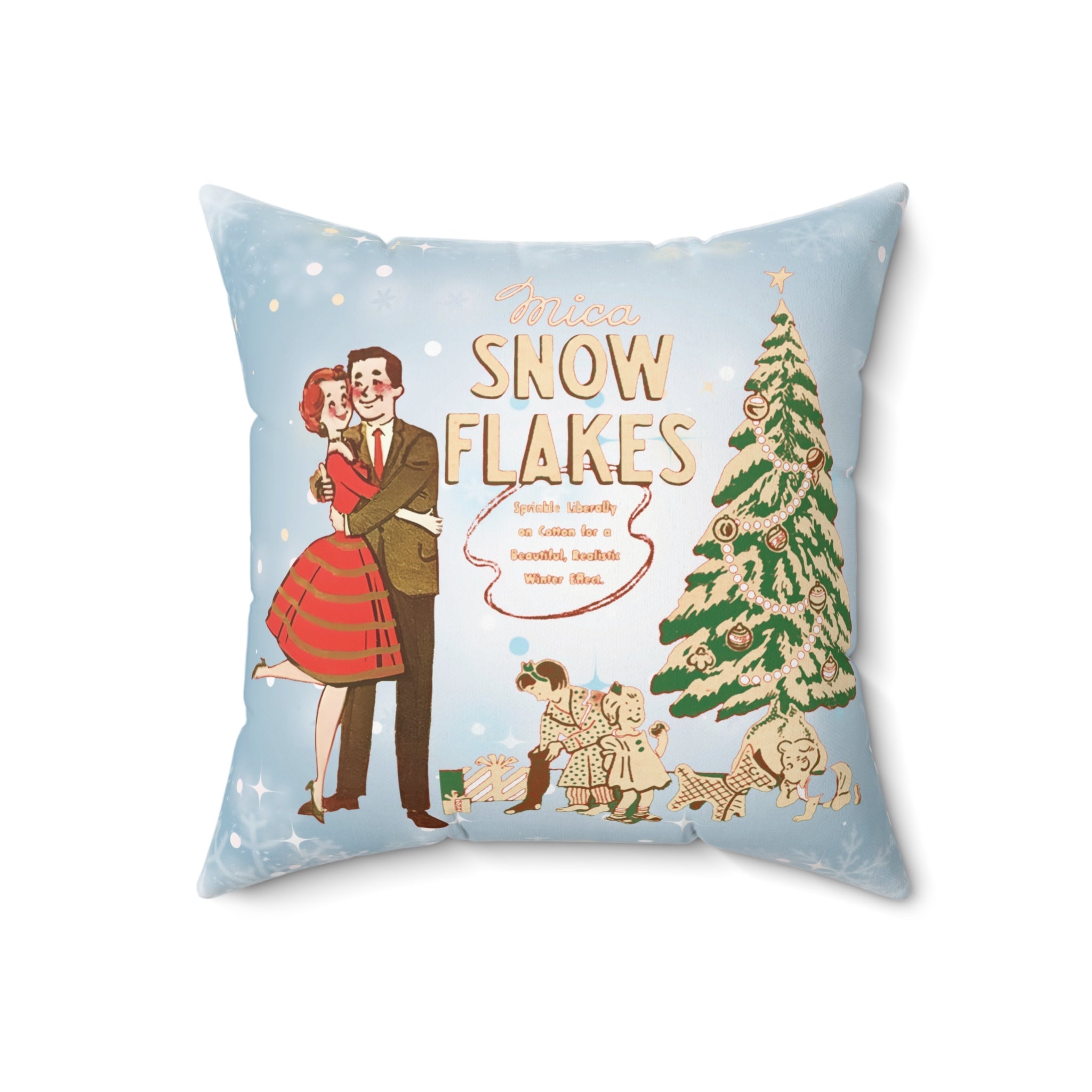 Kate McEnroe New York Mica Snow Flakes Throw Pillow, Retro 50s Winter Holiday Decor, Mid Century Modern Christmas CushionThrow Pillows26438648483233698762