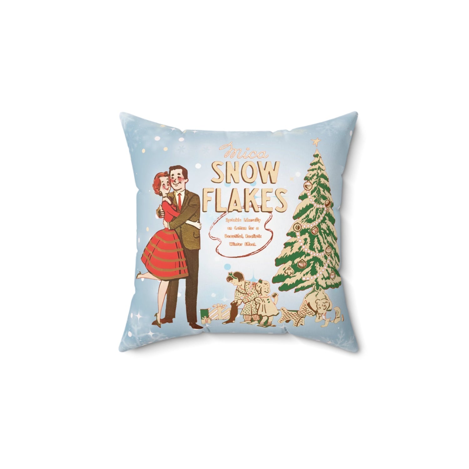 Kate McEnroe New York Mica Snow Flakes Throw Pillow, Retro 50s Winter Holiday Decor, Mid Century Modern Christmas CushionThrow Pillows26438648483233698762