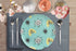 Kate McEnroe New York Mid Century 1950s Retro Aqua Starbursts Atomic Boomerang Dinner Plate Plates Single P20-MID-AQU-97S
