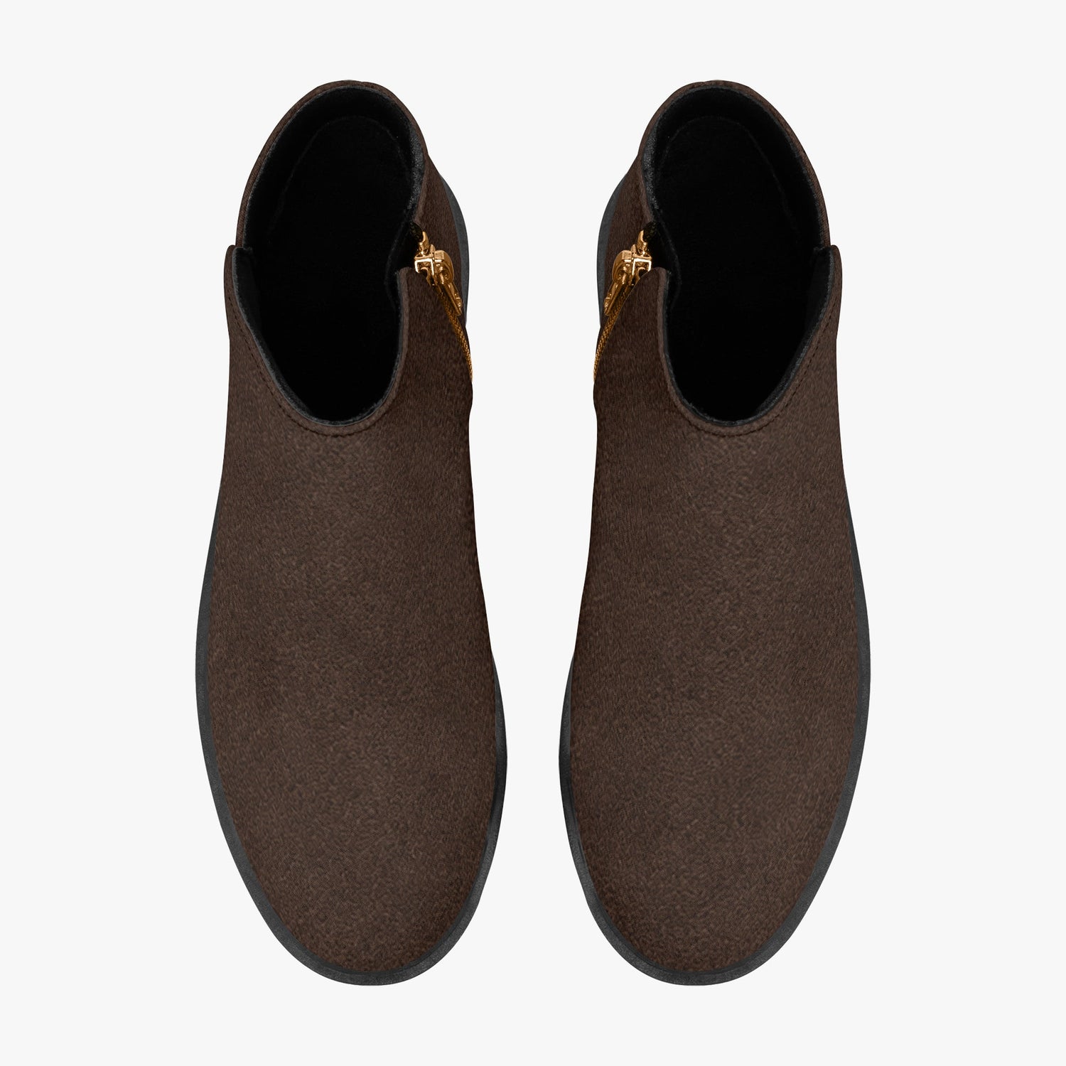 Kate McEnroe New York Mid Century Atomic Cat Ankle Boots Brown Retro Low Heel Zip BootiesAnkle Boots9cnmp179_001