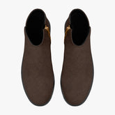 Kate McEnroe New York Mid Century Atomic Cat Ankle Boots Brown Retro Low Heel Zip BootiesAnkle Boots9cnmp179_001