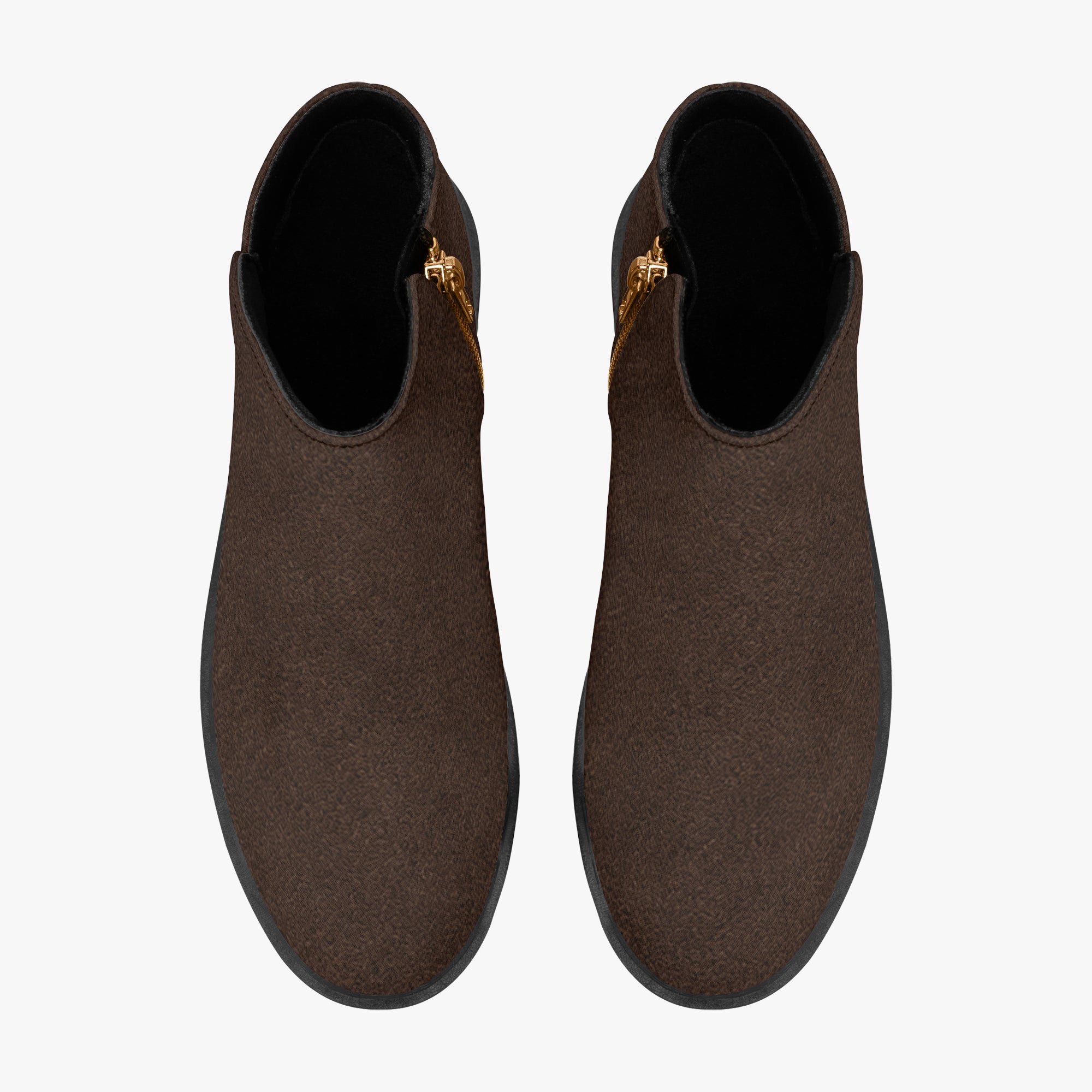 Kate McEnroe New York Mid Century Atomic Cat Ankle Boots Brown Retro Low Heel Zip BootiesAnkle Boots9cnmp179_001