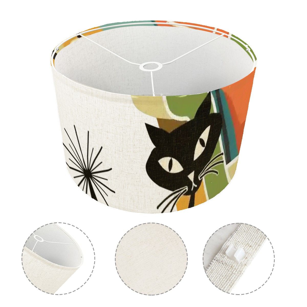 Kate McEnroe New York Mid Century Atomic Cat Retro Starburst Drum Lamp ShadeLamp Shades5ZXkIKvquD