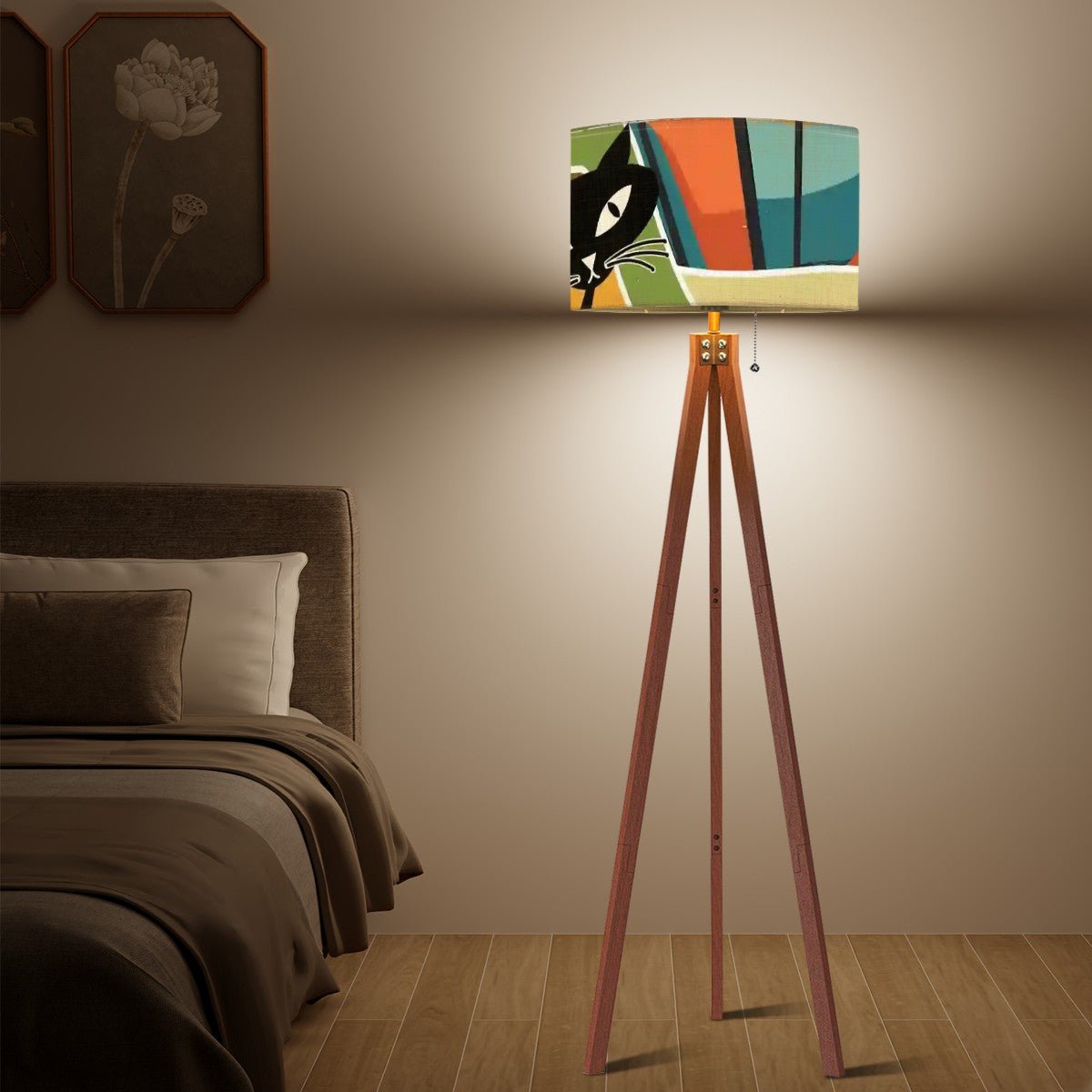 Kate McEnroe New York Mid Century Atomic Cat Retro Starburst Drum Lamp ShadeLamp Shades5ZXkIKvquD