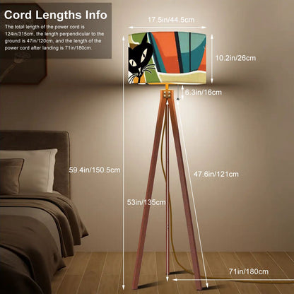 Kate McEnroe New York Mid Century Atomic Cat Retro Tripod Standing Floor LampTripod Floor LampsMTbb1NzBYq