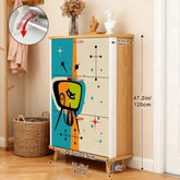 Kate McEnroe New York Mid Century Atomic Cat Retro TV Shoe Cabinet, Vintage Style Starburst Storage, 50s Mod FurnitureShoe StorageKfMI84bKpH